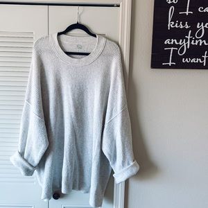 Aerie Waffle Oversized Crew Sweater
